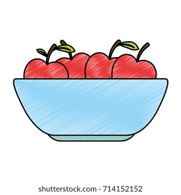 kitchen plastic bowl with apples