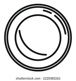 Kitchen Plate Icon Outline Vector. Food Lunch. Empty Plate