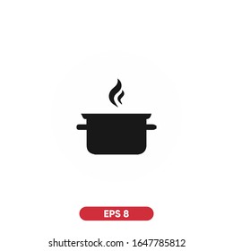 Kitchen pot black icon flat