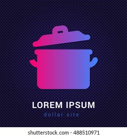 Kitchen pot Blue & Red colorful gradient attractive bright material Icon / Logo Design