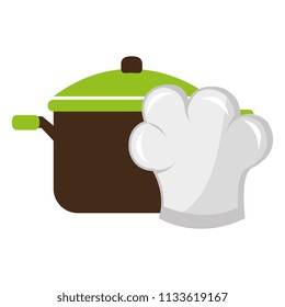kitchen pot with chef hat