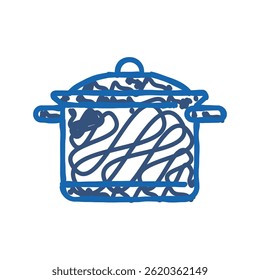 kitchen pot cooking doodle icon sketch vector. kitchen pot cooking sign. isolated symbol illustration