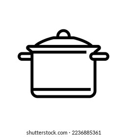 kitchen pot cooking line icon vector. kitchen pot cooking sign. isolated contour symbol black illustration