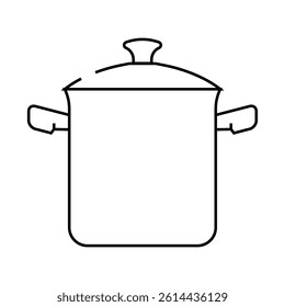 kitchen pot cooking line icon vector. kitchen pot cooking sign. isolated contour symbol black illustration