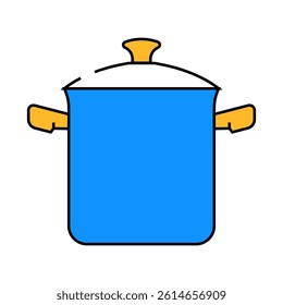 kitchen pot cooking line icon vector. kitchen pot cooking sign. isolated symbol illustration