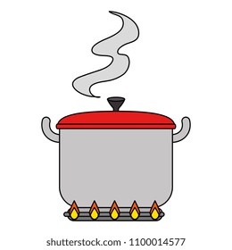 kitchen pot cooking in oven