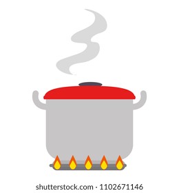 kitchen pot cooking in oven