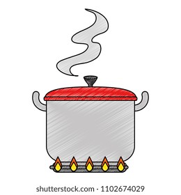 kitchen pot cooking in oven