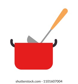 kitchen pot with cutlery