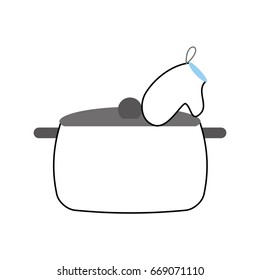 kitchen pot with glove