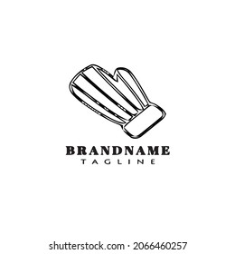 kitchen pot glove cartoon logo icon design template black modern isolated vector illustration