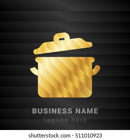 Kitchen pot Gold and Black silk fashion premium icon / Logo