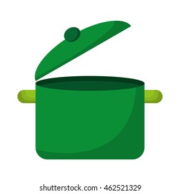kitchen pot green icon vector illustration design
