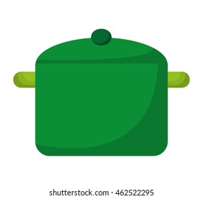 kitchen pot green icon vector illustration design