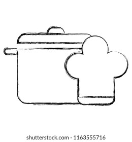 kitchen pot with hat chef