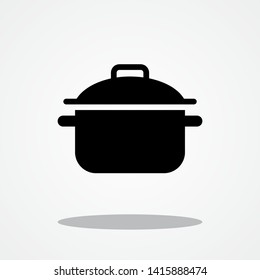 Kitchen Pot Icon in Different Color Background 