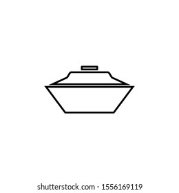 Kitchen pot icon. Food equipment symbol. Logo design element