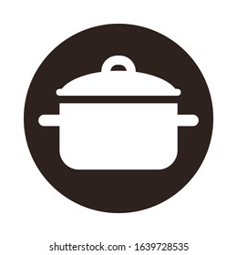 Kitchen pot icon isolated on white background