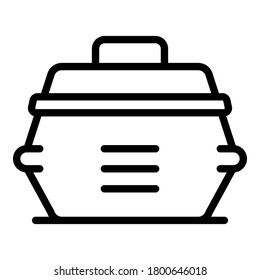 Kitchen pot icon. Outline kitchen pot vector icon for web design isolated on white background
