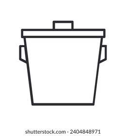 Kitchen pot illustrated on white background