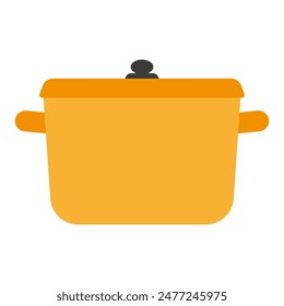 kitchen pot isolated on white background, kitchen utensil in flat style