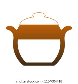 Kitchen pot isolated orange lines