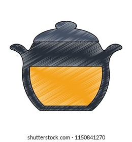 Kitchen pot isolated scribble