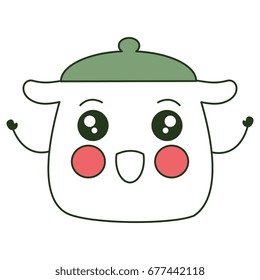 kitchen pot kawaii character