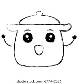 kitchen pot kawaii character
