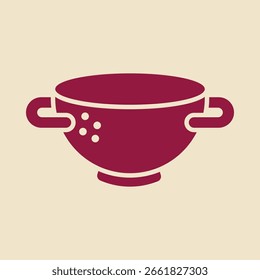 Kitchen pot red trendy useful vector Illustration design good colorful background.eps