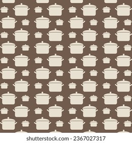 Kitchen Pot Seamless Pattern Vector Illustration Background