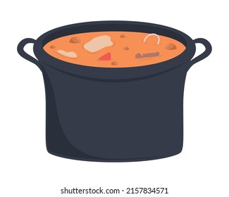 kitchen pot with soup icon