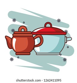 kitchen pot and teapot