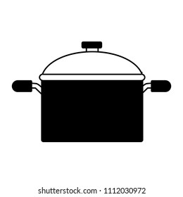 Kitchen pot utensil in black and white