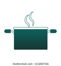 Kitchen pot utensil blue lines