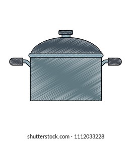 Kitchen pot utensil scribble