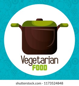 kitchen pot with vegetarian food