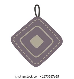 Kitchen potholder for hot dishes. Safety potholder and kitchen pot holder. Vector illustration.