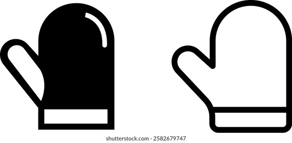 Kitchen Protection: Oven Mitt Vector Icon Set