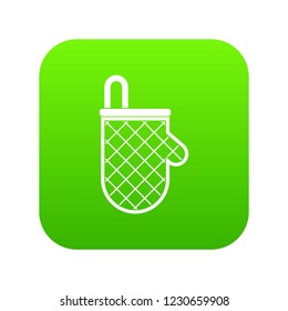 Kitchen protective glove icon digital green for any design isolated on white vector illustration