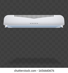 Kitchen range hood. Front view of Built in cooker hoods. Domestic equipment. Editable Vector illustration Isolated on transparent background.