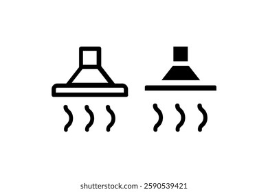 Kitchen range hood icon with steam Vector