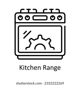 Kitchen Range Outline Icon Design illustration. Home Repair And Maintenance Symbol on White background EPS 10 File