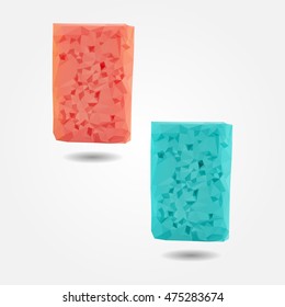 Kitchen red sponge high resolution flat triangle polygon vector eps10