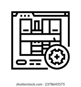 kitchen redesign interior line icon vector. kitchen redesign interior sign. isolated contour symbol black illustration