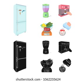 kitchen, refreshment, restaurant and other web icon in cartoon,black style.buttons, numbers, food icons in set collection.