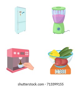 Kitchen, refreshment, restaurant and other web icon in cartoon. Food icons in set collection.