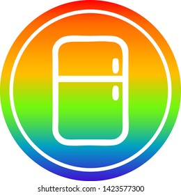 kitchen refrigerator circular icon with rainbow gradient finish