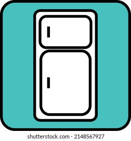 Kitchen refrigerator, illustration, vector on a white background.