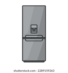 Kitchen refrigerator vector icon.Color vector icon isolated on white background kitchen refrigerator.